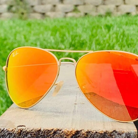 Ray-Ban Unisex RB3025 58" Authentic Orange Gold Sunglasses - Picture 2 of 7